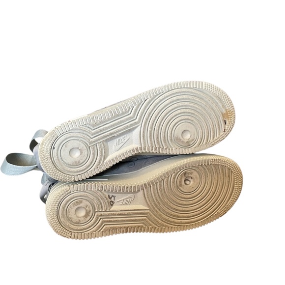 Nike Grey High Top Canvas/ Suede Grey Air Force Ones Mid Light Pumice Women’s‎ - Picture 4 of 11